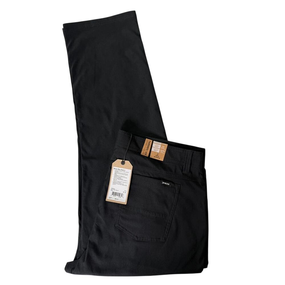 rana Mens Tech Work Pant Stretch Brion II 40x30 Slim Tapered Leg Black NWT $85